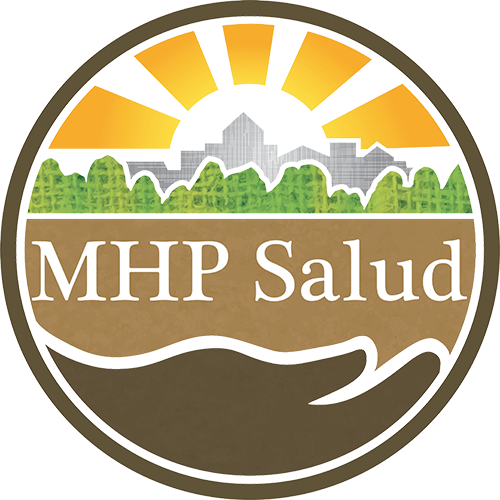 logo for MHP salud on white background