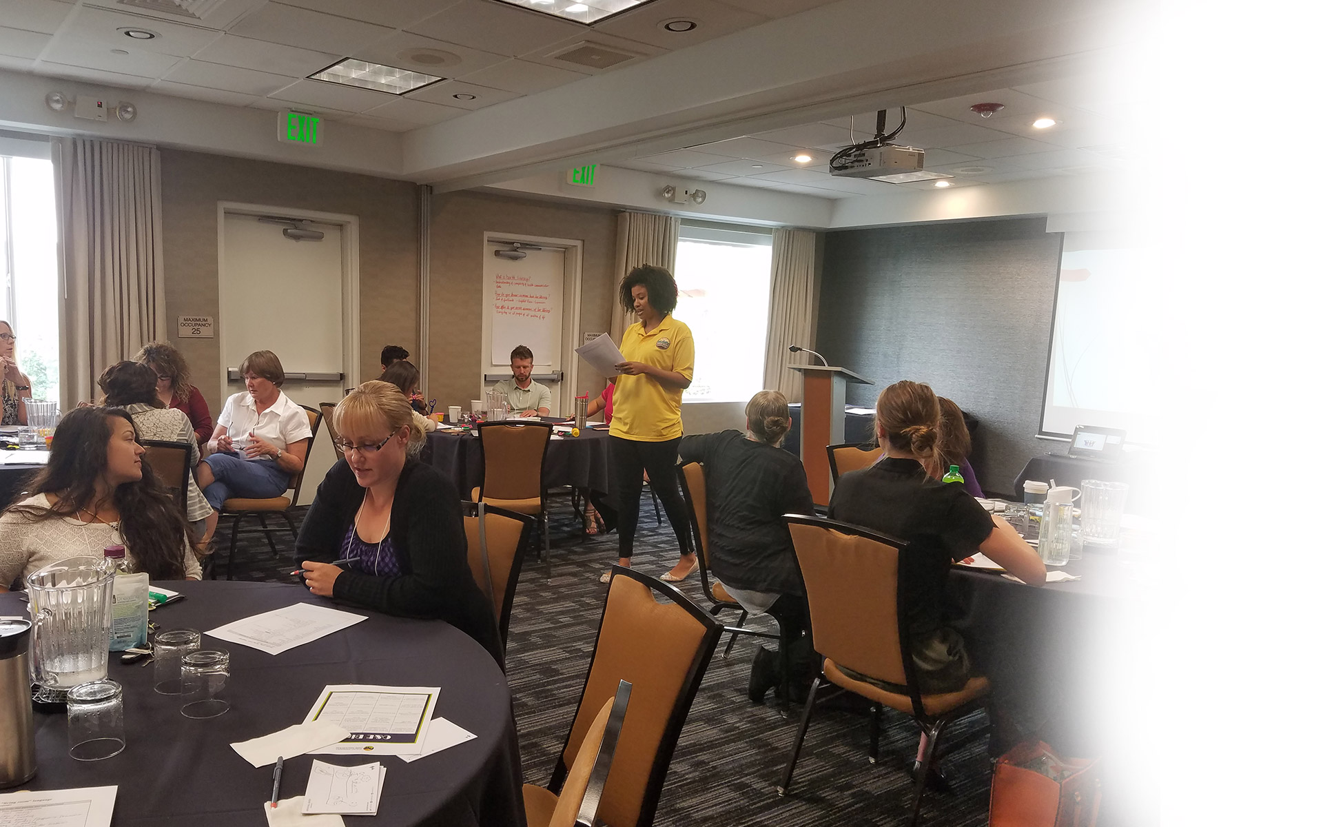 Training 1 A MHP Salud staff member facilitating a training.